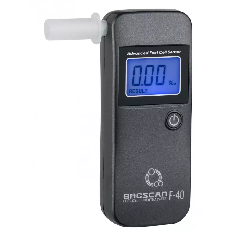 Hingamise alkoholitesti BACscan F-40, kontaktita, BAC 0–4%, 1% täpsus, 20 s soojenemine, LCD, aku AAA×2