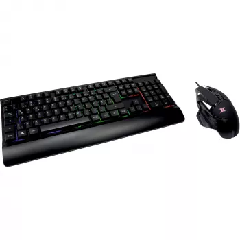 Juhtmega mänguklaviatuuri ja hiire komplekt INTER-TECH KC-3000 RGB taustvalgustusega, USB-ühendus