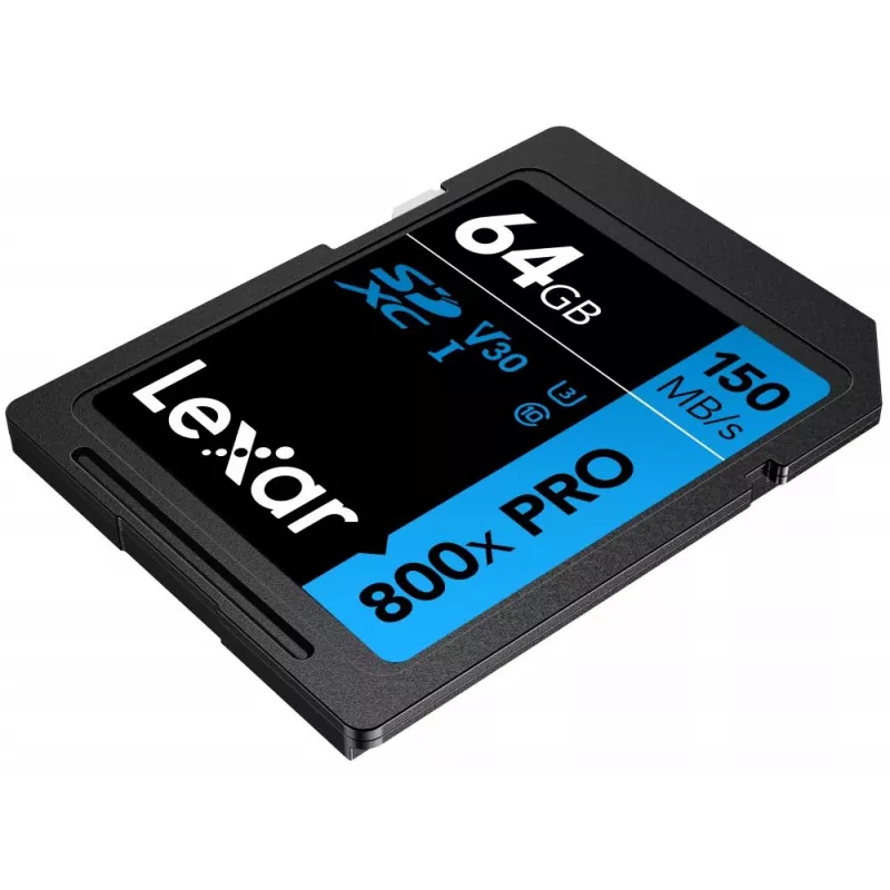 SDXC-välkmälu Lexar 64 GB UHS-I 800xPRO — Klass 10, U3, V30, 150 MB/s