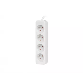 Pikendusjuhe 1,5 m, valge, 4 pistikupesa, tahke vaskkaabliga