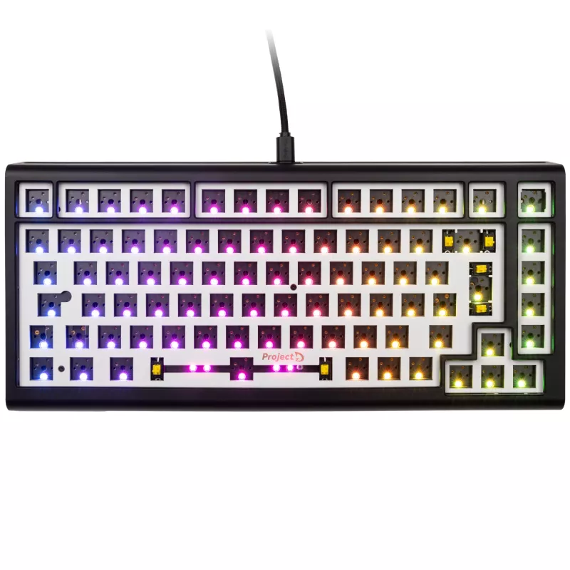 Ducky Tinker 75 Barebone Gaming-Tastatur RGB - schwarz ISO-DE - 75% Gaming-Tastatur von Ducky - Hot-Swap-fähig - Barebone-Variante ohne Switches und K