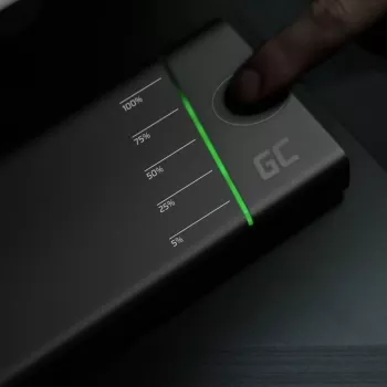 Kantav aku roheline Cell PowerPlay Ultra 26800 mAh, 128W väljund, Quick Charge 3.0, 2x USB‑C, 2x USB‑A, grafiit