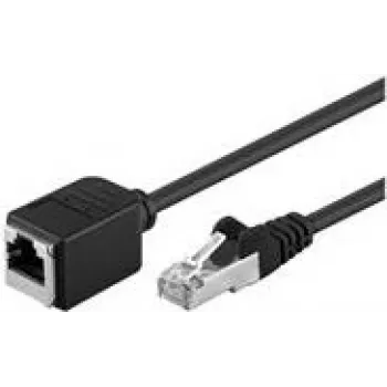Goobay CAT 5e pikenduskaabel F/UTP, must, 2 m - vasest, RJ45-pistik (8P8C) RJ45-pesa (8P8C) (73388)