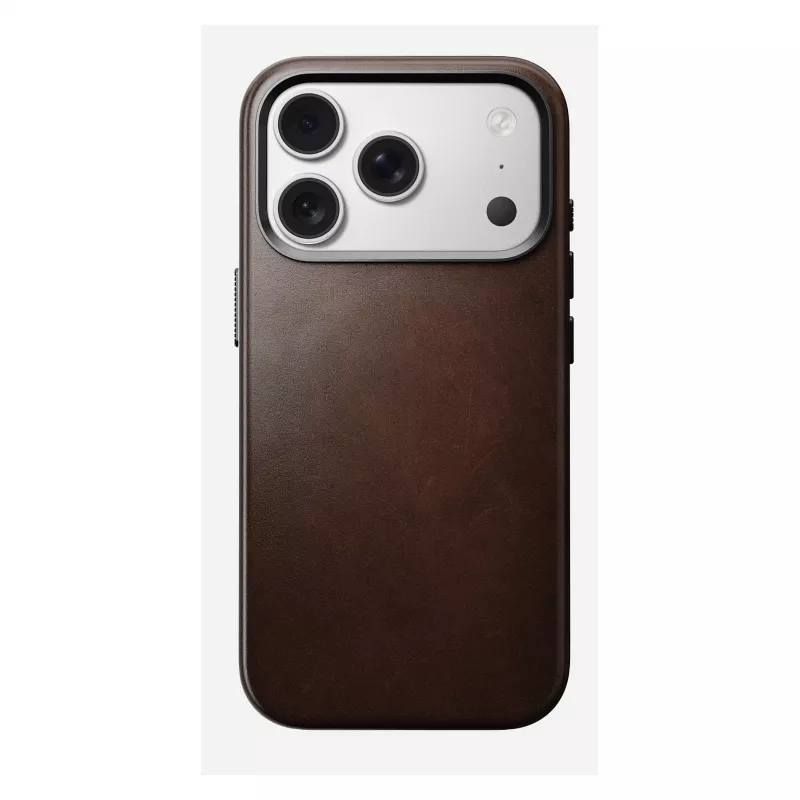 Mobiiltelefoni ümbris Nomad Traditional Leather ümbris iPhone 17 Pro jaoks, nahk, mikrokiud, sobib kuni 6,3 tolli (16 cm), pruun