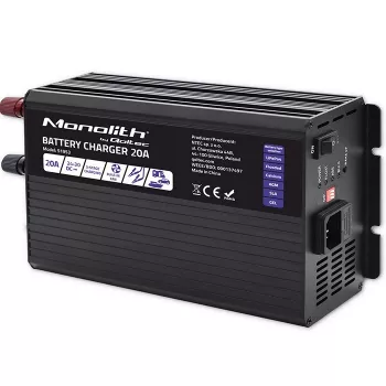 Qoltec Smart Monolith akulaadija LiFePO4 AGM GEL SLA akudele | 20A | 24V
