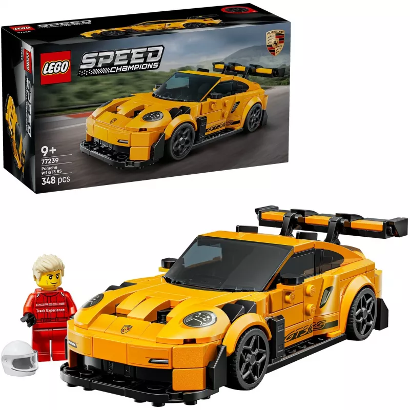 Ehitusmänguasi LEGO Porsche 911 GT3 RS Speed Champions 77239 — mõõtkavas 1:18, 348 osa, vanusele 9+ aastat