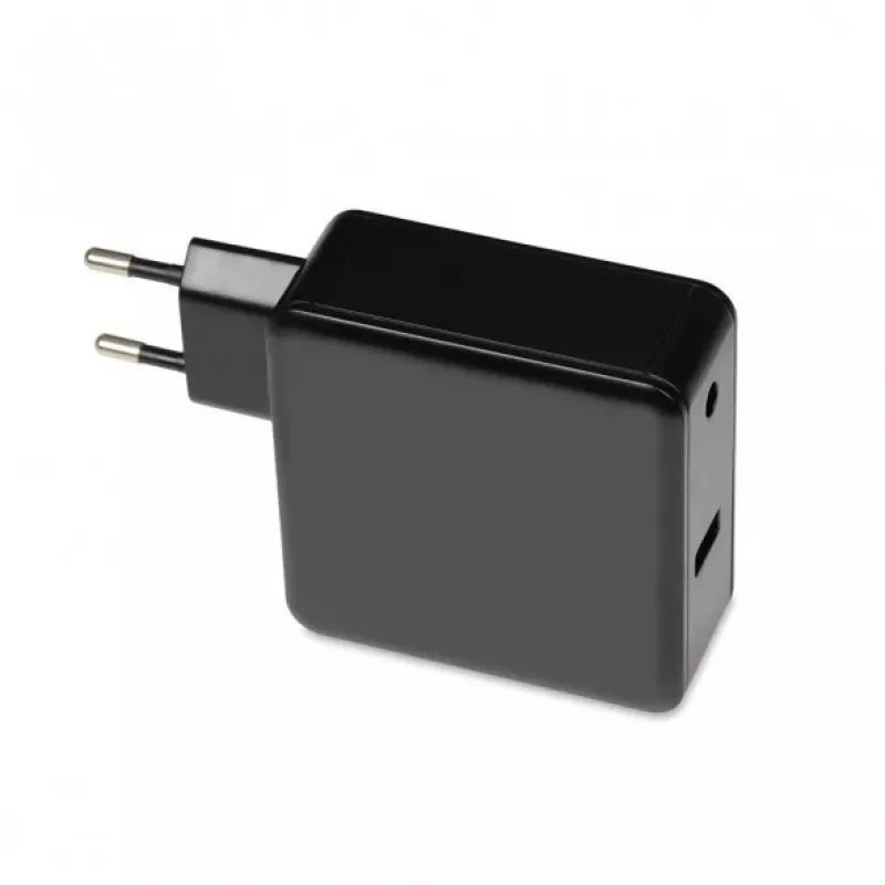 Sülearvuti toiteadapter IBOX IUZ65WA, AC-DC automaat 100–240V → 18.5–20.5V, 65W, 1×USB, must