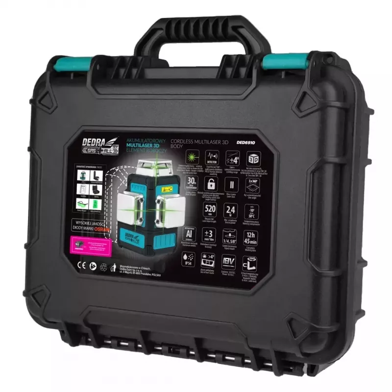 Lasernivelliir Dedra DED6910 isetasanduv, ulatus 20 m, täpsus 0,5 mm