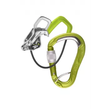 Julgestuskomplekt EDELRID Mega Jul Bulletproof Screw II Oasis - julgestusseade ja kruvilukuga karabiinikomplekt