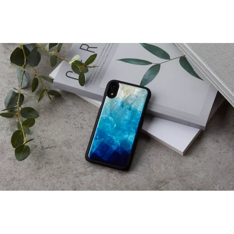 Nutitelefoni ümbris iKins iPhone XR-ile — sinise järve värvi välimine, must sisemine