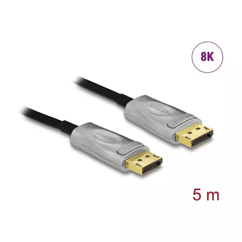 Aktiivne optiline DisplayPort 1.4 kaabel DELOCK 85879 — 8K, 5 m