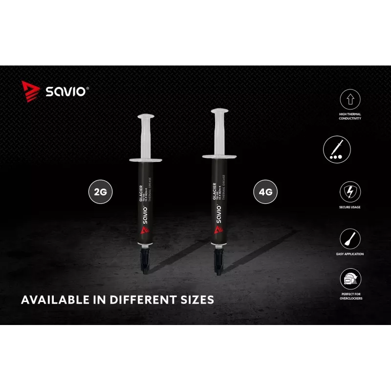 Termopasta SAVIO TG-03 13,5 W/m·K, 2 g — termoliidese segu