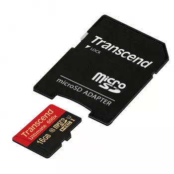 Transcend microSDHC MLC 16GB Class 10 UHS-I 600x + SD-adapter