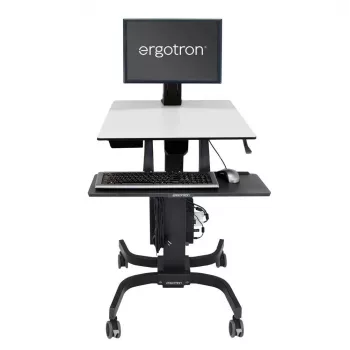 Ergotron WorkFit-C - Ühe monitoriga istu-seisa tööjaam - multimeediakäru - must - hall - 7,3 kg - 61 cm (24 tolli) - 75 x 75, 100 x 100 mm - 360°