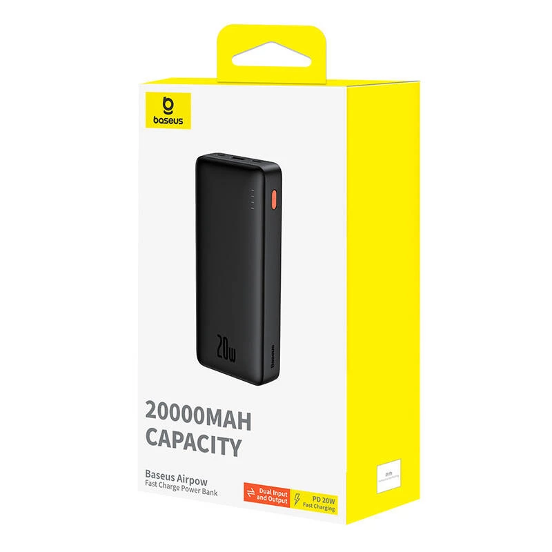 Baseus Airpow Liitiumpolümeer-akupank 20000 mAh 20 W Must