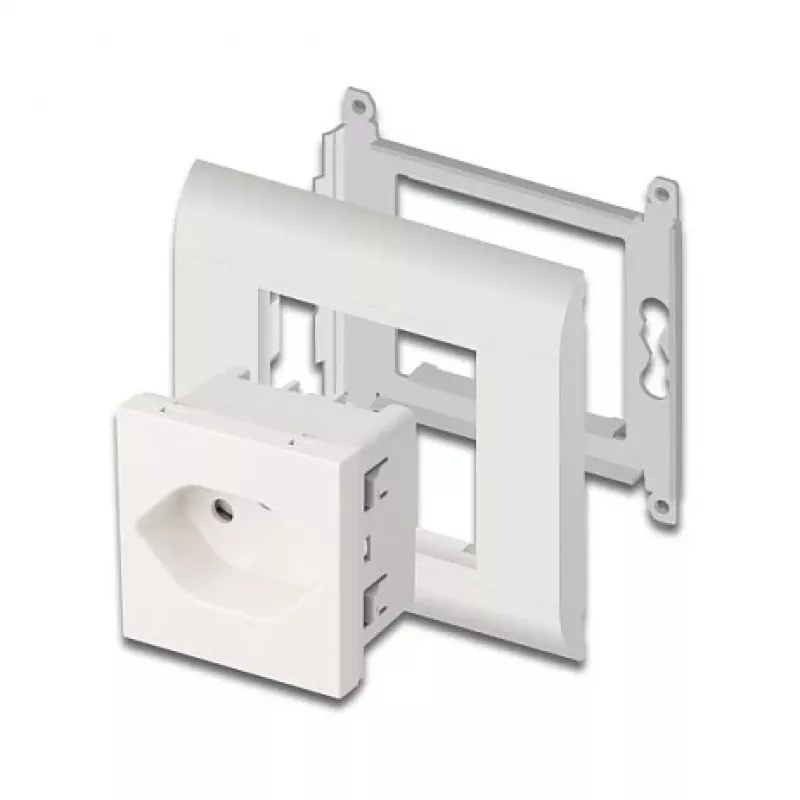 Maandatud pistikupesa DELOCK Easy 45 T13 Šveits 45×45 mm, 250 V / 10 A, valge