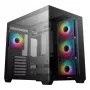 PC korpus DeepCool CG530 4F Midi Tower Must — karastatud klaas, ATX/ITX/Micro ATX, 3x120mm ventilaatorid, USB-C