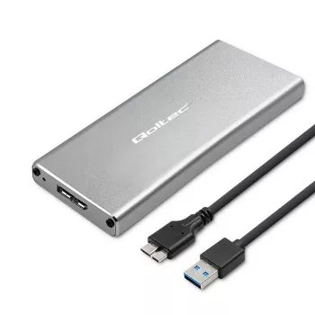 Alumiiniumkorpus QOLTEC 51833 M.2 SSD-le, SATA USB 3.0-le, toetab kuni 2TB
