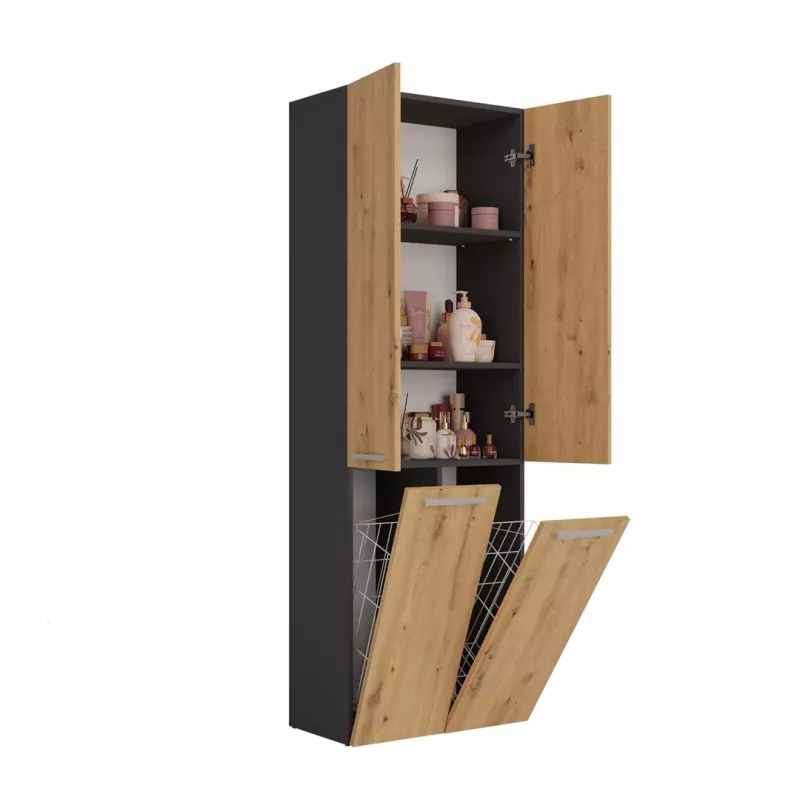 Topeshop NEL 2K DD ANT/ART KP vannitoa hoiukapp grafiit, tamm