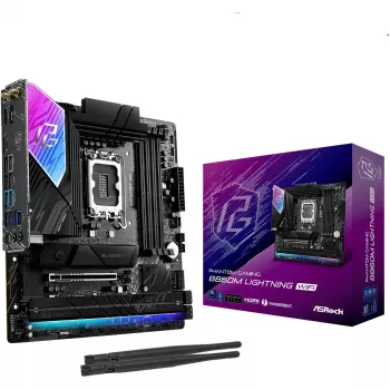 Emaplaat ASRock B860M Lightning WiFi — Intel B860, LGA1851, microATX, DDR5, 4 DIMM, Wi‑Fi 6E, 2.5Gb LAN, Thunderbolt 4