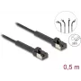 DeLOCK võrgukaabel RJ45 õhuke Cat.6A U/FTP 0,5 m Must