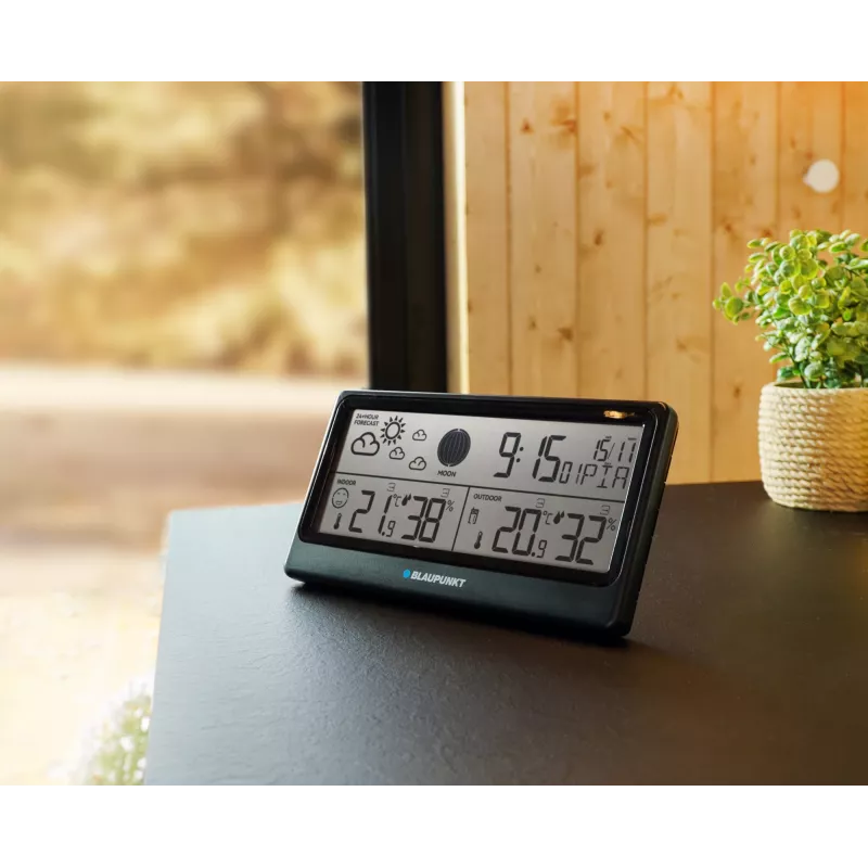 Ilmajaam BLAUPUNKT WS20BK — sise-/välistemperatuuri ja -niiskuse kuvamine, must, 1 sensor, LCD, patareitoide