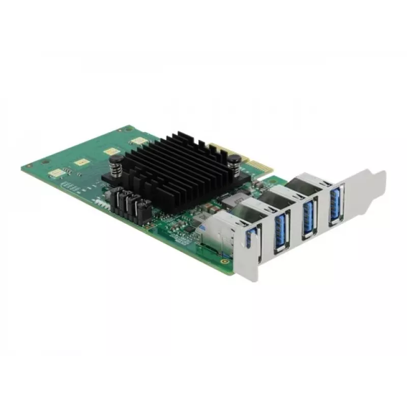DeLOCK PCI Express x4 kaart 4 x välise USB 3.0 neljakanalilisele - madala profiiliga vormitegur