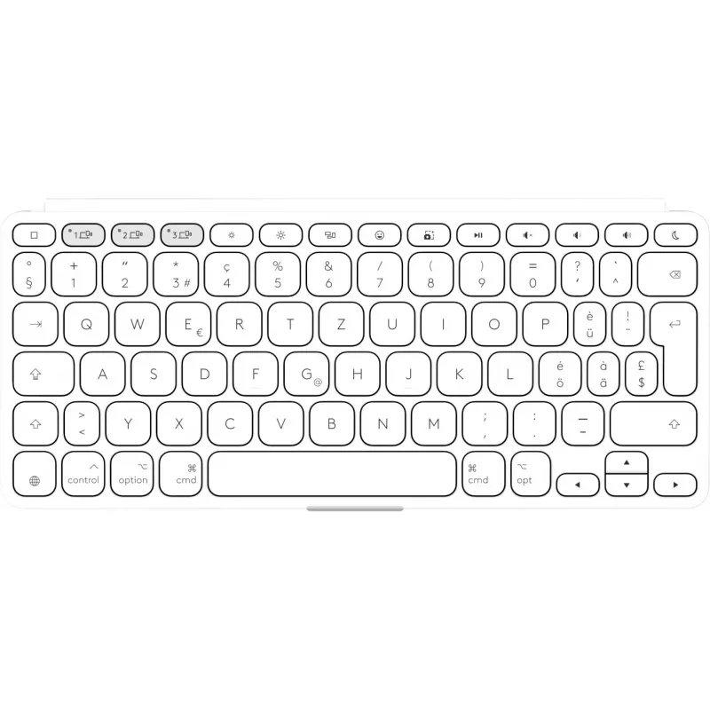 Logitech KEYS-TO-GO 2 klaviatuur, juhtmevaba integreeritud katteplaadiga, Bluetooth LE, DE-paigutus
