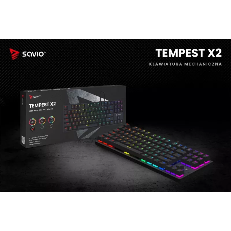 Mehaaniline klaviatuur RGB Tempest X2 Outemu Red Savio Savgk-tempest X2 Red