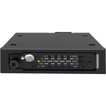 ICY DOCK - ToughArmor EX - MB491V5K-B - 2,5 U.2/U.3 NVMe SSD PCIe 5.0 Laufwerksgehäuse für externen 3,5-Schacht mit Schloss und Rändelschrauben-Design