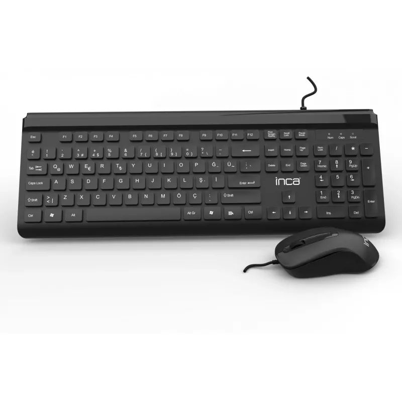 Inca IMK-377 klaviatuur koos hiirega kontorisse USB türgi keel must