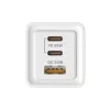 SAVIO LA-07 GaN 65W seinadapter, USB, QC4.0+, PD 3.0, Valge