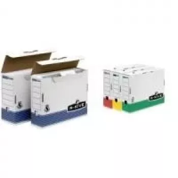 Fellowes arhiivikast R-Kive PRIMA, valge-sinine (B)80 mm, valmistatud 100% taaskasutatud kartongist, 100% taaskasutatav (0026401)