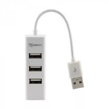 Sbox H-204W USB 4 pordiga jaotur kookosvalge