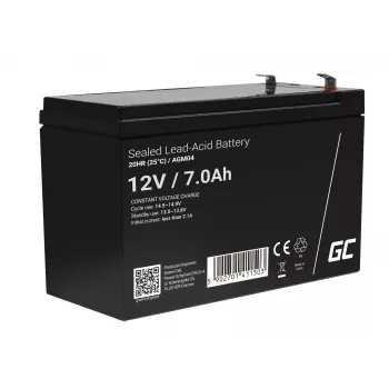 UPS-aku roheline Cell AGM04 12V 7Ah suletud pliiaku (VRLA) must, 1 tk