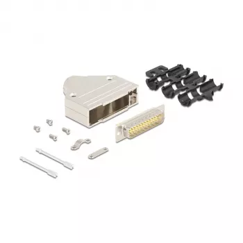DeLOCK 67134 juhtmepistik D-Sub 25-kontaktiline hõbedane isane