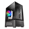 Mini Tower PC korpus TACENS Mars Gaming MC-SE2 — Mini-ITX / Micro-ATX, must, külgaken, alumine toiteplokk, toetab 2x2,5 tolli + 1x3,5 tolli