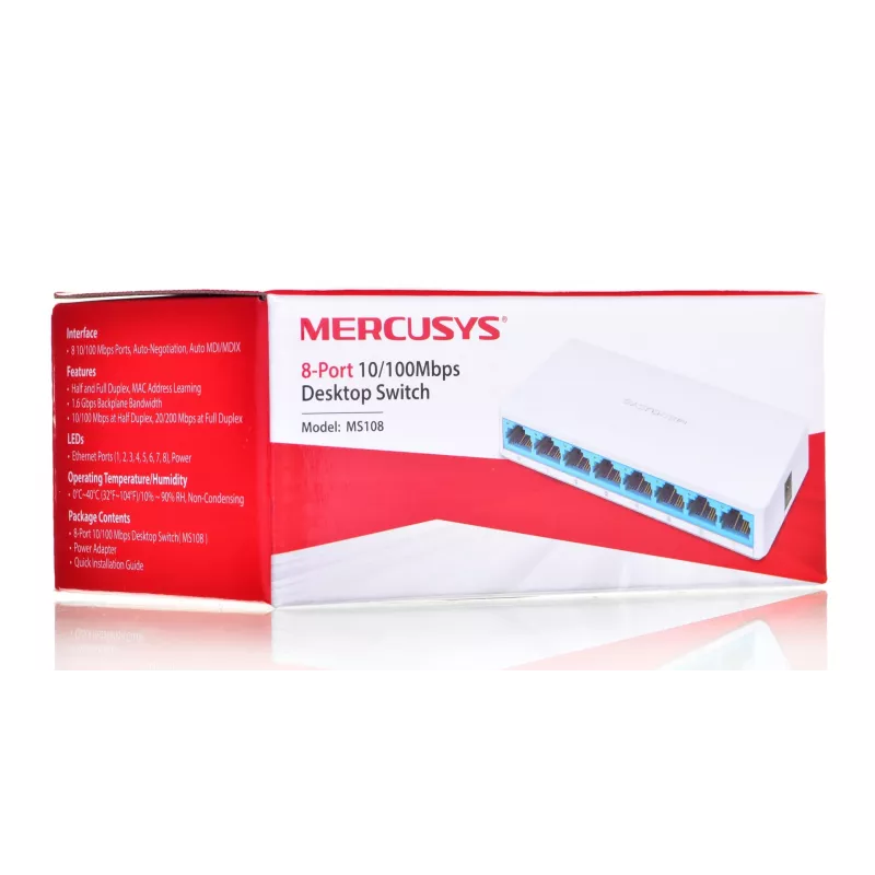 Lüliti Mercusys MS108 8 porti RJ-45 10/100Mbps haldamata