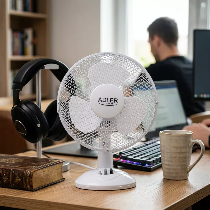 Adler | AD 7302 | Lauaventilaator | Valge | Läbimõõt 23 cm | Kiiruste arv 2 | Ostsillatsioon | 60 W | Ei