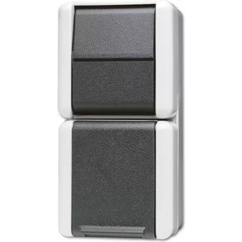 Pistikupesa JUNG 876 W, ühekordne, 250 V 16 A, valge, 75×58×151 mm