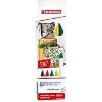 Markerikomplekt Edding 4600, 5 tk, ümarots, mitmevärviline, karbis, valmistatud Saksamaal