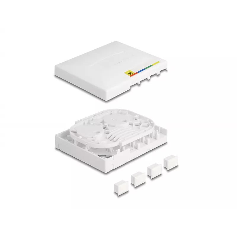 DeLOCK optilise kiu ühenduskarp FTTH seinale paigaldatav 4 x SC Simplex LC Duplex valge