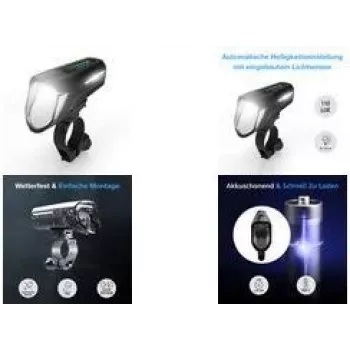 Jalgratta esituli FISCHER 007790 100 Lux LED, patareitoitega, must