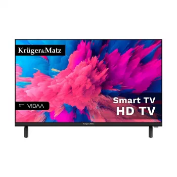 24-tolline HD nutiteler Krüger & Matz KM0224-V3, 1366×768, DLED, Wi‑Fi, 3×HDMI, 2×USB, CI+, 2×3 W