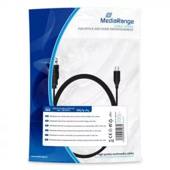 Laadimis- ja sünkroonimiskaabel MediaRange MRCS184 USB 2.0 micro-USB 2.0 B-pistikule 1,8 m must