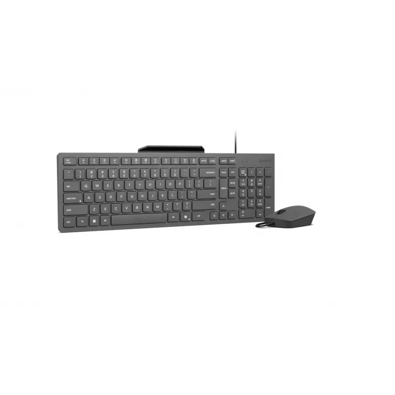 Juhtmega klaviatuuri ja hiire komplekt Lenovo 310 (USA inglise) — täissuuruses klaviatuur, 1,8 m kaabel, 2000 DPI optiline mõlemakäeline hiir