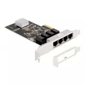 DeLOCK PCI Express x4 kaart 4 x RJ45 Gigabit LAN RTL8111 - PCIe - RJ-45 - PCIe 2.0 - hõbedane - PC - Windows 10 - Windows 11 - Windows 8.1 (88618)
