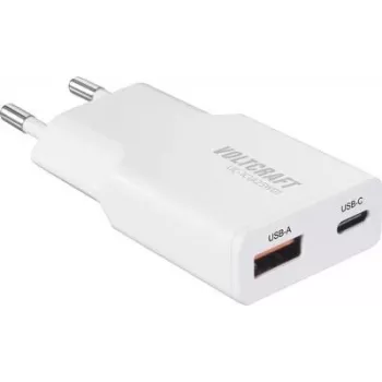 Voltcraft UC-1C1A25W01 USB-laadija 1x USB-A USB-C Fast Charge PD 3.0 valge (VC-17010775)