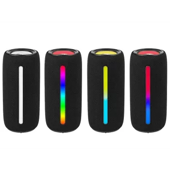 Kaasaskantav stereokõlar TRACER Stripe Must — 10 W RMS, Bluetooth/juhtmega, USB-A ja USB-C, MicroSD, sisseehitatud aku (kuni 5 h)