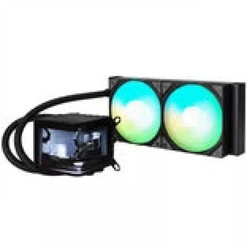 Jonsbo D32 STD arvutikorpus + TRYX PANORAMA täielik vedelikjahutus, ARGB - 240 mm, must